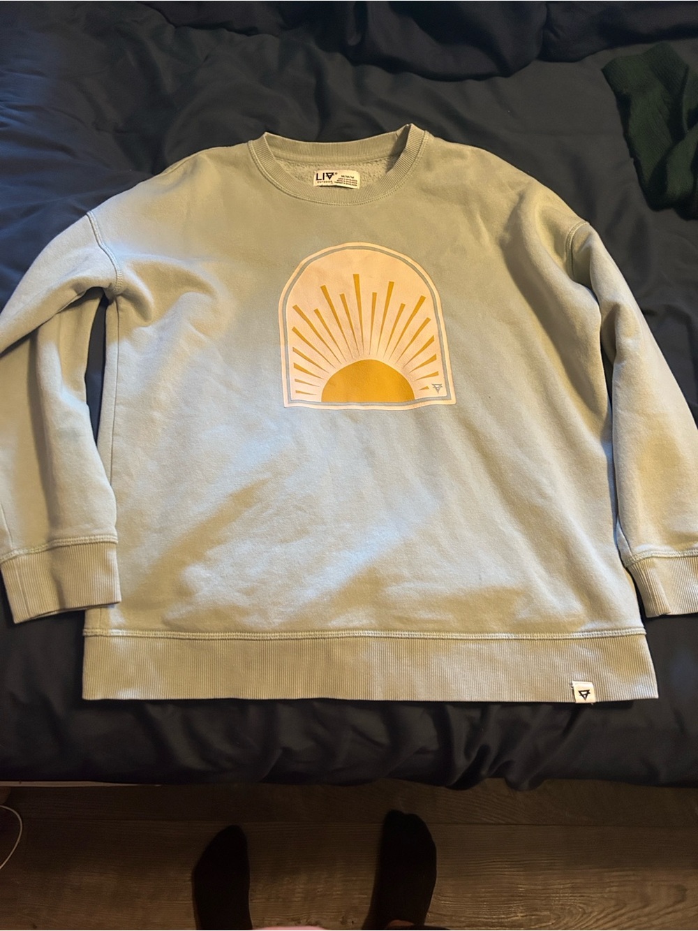 LIV Sunrise Graphic Crewneck Sweater - Light blue